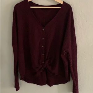 Out from Under thermal waffle knit top